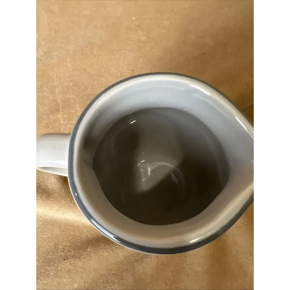 Pfaltzgraff Creamer Lg Stoneware, Folk Art‎ Pattern 024 IvoryUSA Vintage